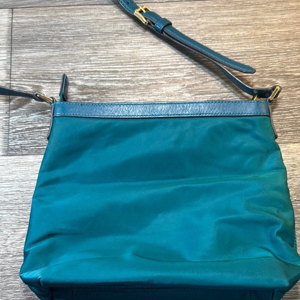 Michael Kors Teal Crossbody Bag with Gold Accents